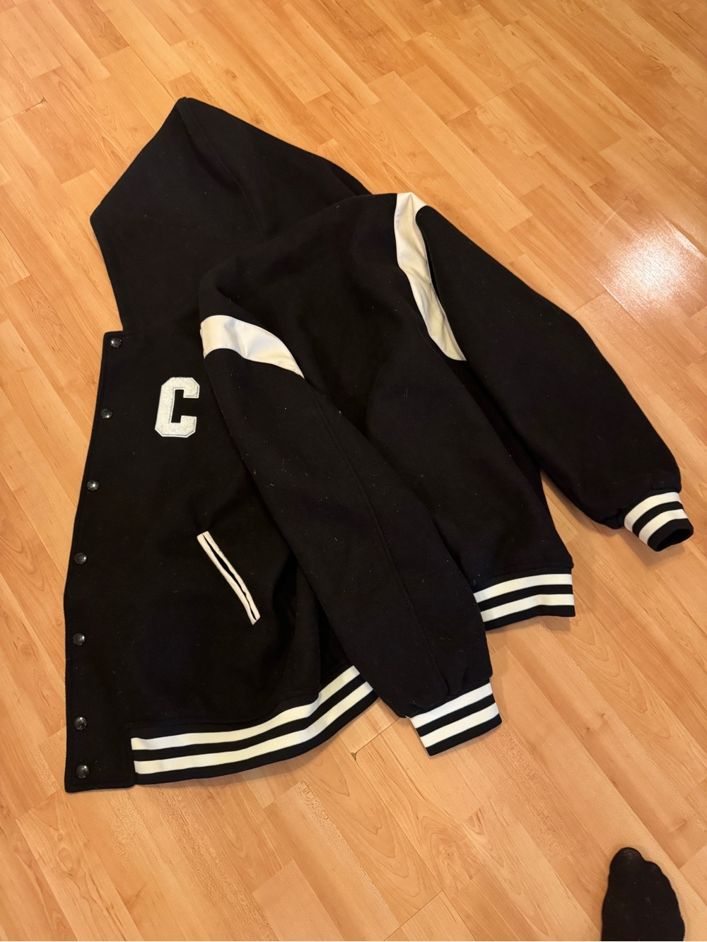 Celine Black Hooded Satin-Lined Jacket - Picture 2 of 4